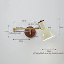 Vintage brass and leather wall lamp bedroom creamy iron led