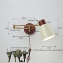 Vintage brass and leather wall lamp bedroom creamy iron led
