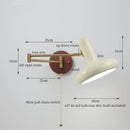 Vintage brass and leather wall lamp bedroom creamy iron led