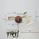 Vintage brass and leather wall lamp bedroom creamy iron led