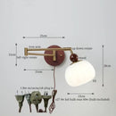 Vintage brass and leather wall lamp bedroom creamy iron led