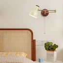 Vintage brass and leather wall lamp bedroom creamy iron led