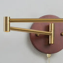 Vintage brass and leather wall lamp bedroom creamy iron led