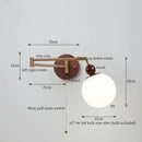 Vintage brass and leather wall lamp bedroom creamy iron led