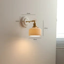 Vintage brass and ribbed glass led wall light bedroom sconce