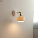 Vintage brass and ribbed glass led wall light bedroom sconce