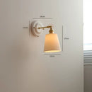 Vintage brass and ribbed glass led wall light bedroom sconce