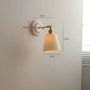 Vintage brass and ribbed glass led wall light bedroom sconce