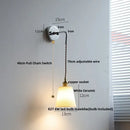 Vintage brass and ribbed glass wall sconce bedroom ceramic led wall