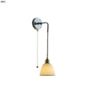 Vintage brass and ribbed glass wall sconce bedroom ceramic led wall