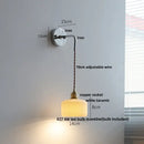 Vintage brass and ribbed glass wall sconce bedroom ceramic led wall