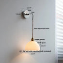 Vintage brass and ribbed glass wall sconce bedroom ceramic led wall
