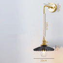 DecorBites™ Ceramic LED Wall Lamp Pull Chain Bedroom Bathroom Mirror Light