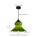 Vintage brass and wood glass led pendant flower – bedroom light