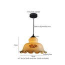 Vintage brass and wood glass led pendant flower – bedroom light