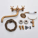 Vintage brass antique tub faucet with handshower bathroom set