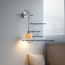 DecorBites™ Ceramic LED Wall Lamp with Pull Chain Switch, Adjustable Stair Light Sconce
