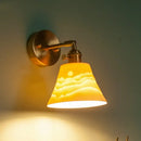 Vintage brass ceramic led wall lamp bedroom with pull chain switch