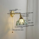DecorBites™ Ceramic LED Wall Light with Pull Chain Switch for Bedroom Bathroom Living Room