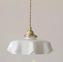 Vintage brass ceramic wall lamp with ribbed glass shade for bedroom