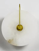 Vintage brass ceramic wall lamp with ribbed glass shade for bedroom