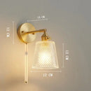 DecorBites™ Clear Glass LED Wall Light Copper Pull Chain Switch Modern Wandlamp