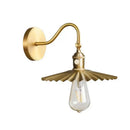 Vintage brass conical led copper wall lights for bedroom with pull chain