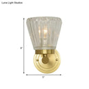 Vintage brass crystal cone light fixture bedroom wall sconce