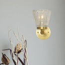 Vintage brass crystal cone light fixture bedroom wall sconce