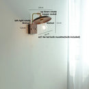 Vintage brass & dark wood wall light sconce bedroom pull chain lamp