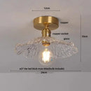 Vintage brass etched glass led ceiling light for living room