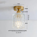 Vintage brass etched glass led ceiling light for living room