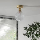 Vintage brass etched glass led ceiling light for living room