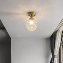 Vintage brass etched glass led ceiling light for living room