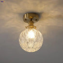Vintage brass etched glass led ceiling light for living room