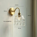 Vintage brass floral glass led wall sconce bathroom light pull chain