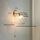 Vintage brass fluted glass bedside sconce wall light for bedroom