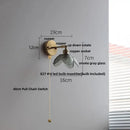 Vintage brass fluted glass bedside sconce wall light for bedroom
