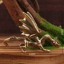 Vintage brass flying dragon sculpture living room ornament