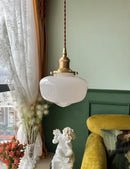 Vintage brass frosted glass shade led pendant lamp for kitchen