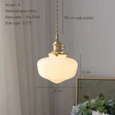 Vintage brass frosted glass shade led pendant lamp for kitchen