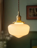 Vintage brass frosted glass shade led pendant lamp for kitchen