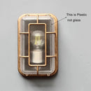 Vintage brass gas station canopy wall light outdoor security fixture