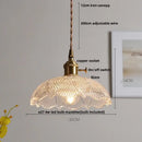 Vintage brass glass led pendant lamp dining room floral light fixture