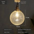 Vintage brass glass led pendant lamp dining room textured shade