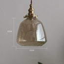 Vintage brass glass led pendant lamp dining room textured shade