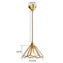 Vintage brass scalloped glass led pendant lamp bedroom lighting
