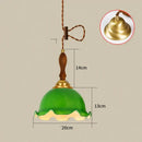 Vintage brass scalloped glass led pendant lamp bedroom lighting