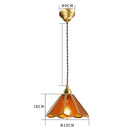 Vintage brass scalloped glass led pendant lamp bedroom lighting