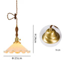 Vintage brass scalloped glass led pendant lamp bedroom lighting